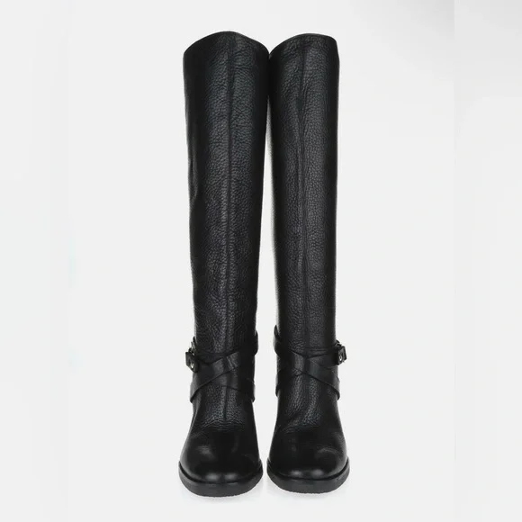 👢 Kate Spade Montreal Black Leather Chain Link Tall Boots 9.5M - Picture 4 of 10